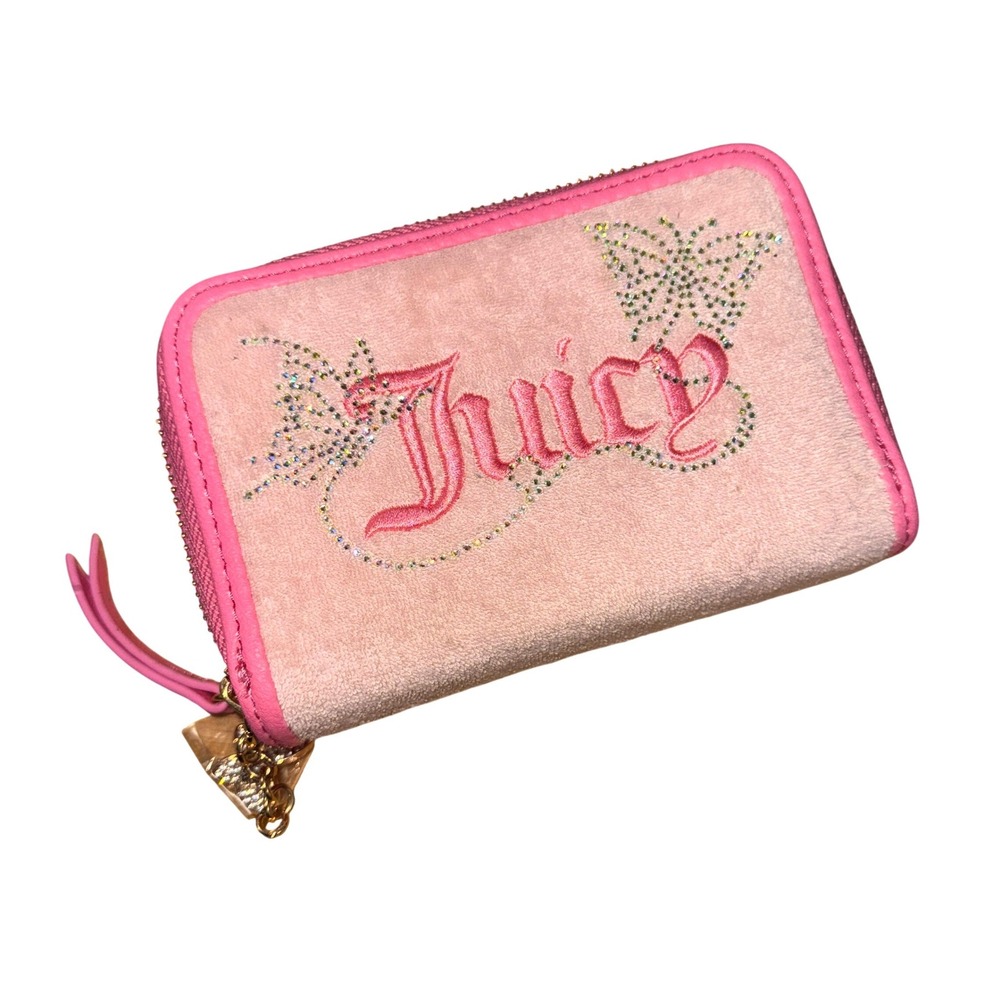NWOT Juicy Couture Wallet Light‎ Pink Terry Cloth Logo Handbag Cardholder Wallet
